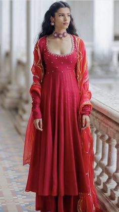 Kalidar Anarkali, Paulmi And Harsh, Anarkali Designs, Pink Anarkali, Rani Pink, Gaun Fashion, Salwar Kamiz