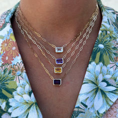 If you are wanting a pop of color, this is the perfect necklace for you! Paper Clip Necklace, Colorful Necklaces, Gold Skies, Sky Blue Topaz, Colourful Necklace, Engagement Ring Wedding Band, Custom Engagement Ring, Jewelry Case, Cleaning Jewelry