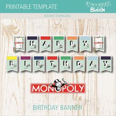 a birthday banner with the words happy birthday on it