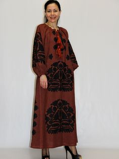 More long embroidered boho dresses https://etsy.me/2Wc4Htf Made to order bohemian wedding dress crafted from linen with ethnic floral embroidery all over. Plus size fashion boho dress made with pockets and available to order in any colors or length. Brown applique kaftan boho, embroidered dress Description: Textile - 100%linen. Eco friendly Standart length - 135 cm / 53 inch Side poskets, belt Tassels at V-neck Contrast stitch accent Feel free to ask any questions Available for any custom change Folk Style Embroidered Floor-length Dress, Bohemian Floor-length Dress With Resham Embroidery, Bohemian Embroidered Maxi Dress For Wedding, Bohemian Embroidered Maxi Wedding Dress, Folk Style Maxi Dress With Intricate Embroidery, Bohemian Floor-length Dress With Chikankari Embroidery, Bohemian Floor-length Chikankari Dress, Bohemian Maxi Dress With Floral Embroidery For Wedding, Bohemian Long Sleeve Embroidered Wedding Dress