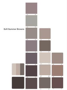 Soft Summer Color Palette Brown, Browns For Soft Summer, Soft Summer Fall Colors, True Summer Browns, Muted Cool Color Outfits, Dusk Summer Palette, Cool Summer Browns, Soft Summer Academia