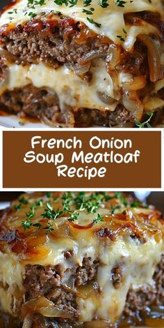 french onion soup meatloaf recipe with cheese and onions