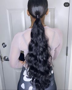 Ponytail Hairstyles For Graduation Cap, Long Curly Slick Back Ponytail Weave, Lace Front Slick Back Ponytail, Sleek Bodywave Ponytail, Sleek Bodywave Ponytail Black Women, Sleek Wavy Ponytail Black Women, Low Ponytail Hairstyles For Black Women Weave Middle Part, 20 Inch Ponytail Weave, Jet Black Ponytail