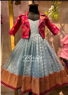 Lehenga Design For Kids Girl, Frock With Coat, Frock Models For Kids, Kids Frock Design, Long Frocks For Kids, Kids Frock, Simple Frock Design