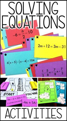 several different activities to help students solve the problem in addition and subtracting numbers