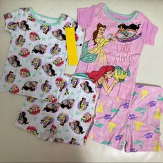 New 2 Pieces Included Disney Cotton Sets For Pajama Party, Disney Cotton Pajama Party Sets, Cotton Disney Sets For Pajama Party, Disney Character Print Sets For Sleepover, Disney Character Print Sleepover Set, Disney Cartoon Print Sleepover Sets, Disney Cartoon Print Sets For Sleepover, Disney Character Print Pajama Party Sets, Disney Character Print Sets For Pajama Party