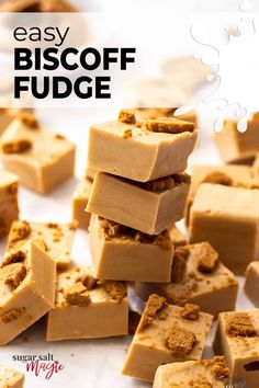 easy biscoff fudge recipe made with simple ingredients