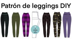 the pattern for leggings is shown in different colors