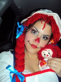 Cara Para Muñecas De Trapo Raggedy Ann Costume Women, Raggedy Ann Makeup, Villan Party, Halloween Makeup Ideas For Women, Makeup Party Night, Raggedy Ann Costume, Shrek Musical, Halloween Makeup Diy, Halloween Makeup Ideas