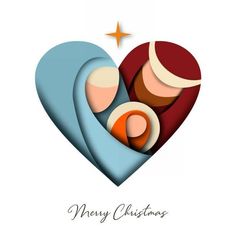 a christmas card with an image of two people in a heart