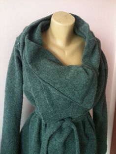 Sale 50% Off/Wool wrap coat-cardigan size S/M by StudioMariya Wool Wrap Outerwear For Fall, Fitted Wrap Winter Outerwear, Fitted Wrap Outerwear For Winter, Fitted Faux Wrap Winter Outerwear, Dusky Summer, Plaid Wool Coat, Wool Wrap Coat, Earth Mother, Wool Wrap