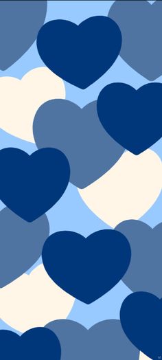 blue and white hearts are in the air