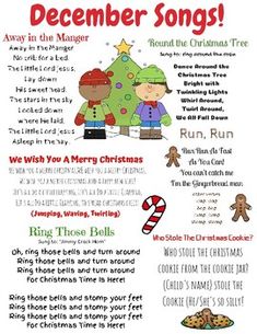 a christmas song poster for children to play with