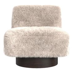 a furry chair is shown on a white background