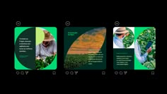 four different images showing people working in the field