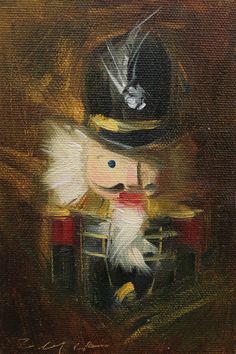 a painting of a nutcracker with a hat on