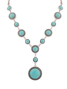 PRICES MAY VARY. Bohemian Style: This necklace features a bohemian-inspired design with created turquoise beads and a round-shaped turquoise-toned pendant. Y-Necklace Design: The unique Y-shaped necklace creates an elegant and dainty look. Versatile Accessory: Suitable for casual or formal occasions, this necklace can elevate any outfit. Quality Materials: Crafted with high-quality materials, ensuring durability and longevity. Elegant Jewelry: A beautiful and elegant piece of jewelry for women w Cheap Elegant Turquoise Necklace With Round Beads, Affordable Green Turquoise Necklace In Elegant Style, Cheap Turquoise Beaded Necklaces For Festivals, Affordable Turquoise Beaded Chain Jewelry, Crystal Beads Necklace Design, Stone Jewelry Necklace, Pear Shaped Pendant, Beaded Necklace Designs, Crystal Bead Necklace