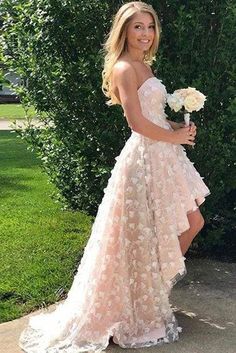 Wedding High-low Dress - Simple A Line Wedding Dresses - Bridelily#promdressuk, #quinceaneradress, #champagne, #lace, #cheap, #ballgown Lace Wedding Dress For Prom, Bridesmaid Dresses With Lace Patchwork For Prom Season, Sleeveless Lace Wedding Dress For Prom, Lace Patchwork Prom Dress For Prom Season, Prom Dresses With Lace Patchwork, Lace Dress For Homecoming During Prom Season, Sleeveless Tulle Lace Wedding Dress, Lace Patchwork Dresses For Homecoming And Prom, Sleeveless Lace Patchwork Homecoming Dress