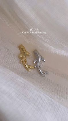 14k solid gold curved koi fish stud piercing earring #anygolds Koi Fish Earrings, Gold Koi Fish, Gold Koi, Stud Piercing, Dope Jewelry Accessories, Polymer Clay Ring, Flower Resin Jewelry, Natural Pearl Necklace, Store Jewelry