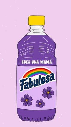 a bottle of fabulosa on a pink background with the words feces una mama