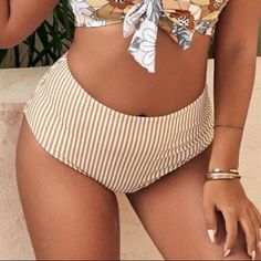 Nwt - Striped Bikini Bottom - Women’s Xl - Super Fun Print Would Match With Any Top **Bottoms Only** - Bundle Five Items In My Closet That Are $10 Or Less For $30 . . . . . Tags: Summer | Swim | Women’s Swim Top | Swimsuit Top | Vacation | Boho | Swim Bottom | One Piece | Casual Beige Swimwear For Pool, Boho Swim, Vacation Tops, Summer Swim, Swim Bottoms, Swim Top, Swimsuit Tops, Fun Prints, Womens Swim