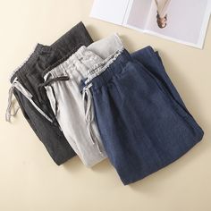 Women's Linen Pant Wide Leg Pants Loose Straight Pants Drawstring Casual Cotton Linen  Pants Non-stretch Straight Leg Bottoms With Drawstring, Versatile Wide-leg Drawstring Pants, Wide-leg Relaxed Fit Drawstring Pants, Non-stretch Drawstring Trousers, Relaxed Ankle-length Linen Harem Pants, Casual Full-length Linen Harem Pants, Ankle-length Linen Pants With Drawstring, Linen Harem Pants, Summer Pants Women