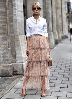 Rok Outfit, Fest Outfits, Moda Chic, Skirt Maxi, Cooler Look, A Skirt, Maxi Skirts, Inspired Outfits, Street Chic