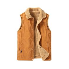 Season:Fall  Winter; Fabric:Polyester; Sleeve Length:Sleeveless; Gender:Men's; Style:Basic,Casual,Fashion; Occasion:Daily Wear,Vacation,Going out,Outdoor; Outerwear Length:Regular; Placket:Zipper; Fit Type:Regular Fit; Function:Warm; Pattern:Plain; Design:Zipper,Pocket; Neckline:Turndown; Outerwear Type:Gilet; Listing Date:09/19/2023; Bust:; Length:; Shoulder Width:; Sleeve: Casual Winter Vest With Zipper Closure, Fitted Winter Vest With Zipper Closure, Beige Cotton Vest For Winter, Beige Cotton Vest, Winter Sleeveless Vest With Fleece Lining, Sleeveless Vest With Fleece Lining For Winter, Fall Fleece-lined Sleeveless Vest, Sleeveless Fleece-lined Vest For Fall, Sleeveless Outerwear With Zipper For Fall