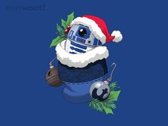 a star wars character wearing a santa hat