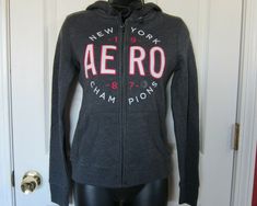 Aeropostale Hoodie Zip Sweater For Women Color:  Gray   New with tag $49.50   Size: X-Small Armpit to armpit 19.5", Sleeve 25", Length 23.5" 60% cotton 40% polyester This comes from a pet free and smoke free home Thank you for looking! Please check out our other brand name items Aeropostale Hoodies, Gray Hoodie, Hoodie Zip, Sweater For Women, Zip Sweater, Grey Hoodie, Woman Colour, Aeropostale, Y2k Vintage