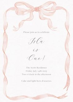 a wedding card with a pink ribbon and bow on the front, in an ornate frame