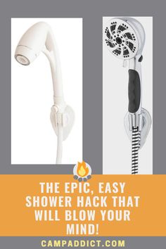 Rv Shower Head Upgrade, Toyhauler Remodel, Rv Hack, Rv Hacks Travel Trailers, Modern Camper, Rv Shower Head, Camper Storage Ideas Travel Trailers, Rv Gadgets, Travel Trailer Hacks