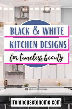 black and white kitchen designs for timeless beauty Black Decor Ideas, Black And White Kitchen Decor, Modern Kitchen Photos, White Kitchen Designs, Black Kitchen Countertops, Black White Kitchen, Black Island, House To Home, Black And White Kitchen