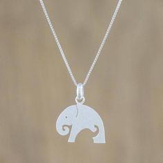 Crafted of sterling silver with a brushed-satin finish a mother elephant watches over her calf. Thai artisan Jantana designs this pendant necklace crafting it so that the silhouette of the baby elephant is carved into the mother for a creative accessory. An extender chain finishes this lovely necklace. Mother Elephant, Rose Gold Diamond Necklace, Real Diamond Necklace, Elephant Pendant Necklace, Silver Elephant, Dainty Diamond Necklace, Contemporary Jewelry Design, Silver Elephants, Elephant Necklace