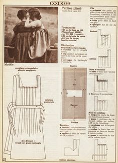 an old fashion sewing pattern for children's chairs