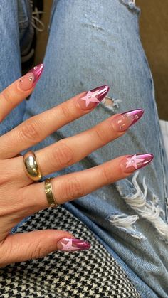 Celestial Nails, Stars Nails, Star Nail, Nails Yellow, Y2k Nails, Makijaż Smokey Eye