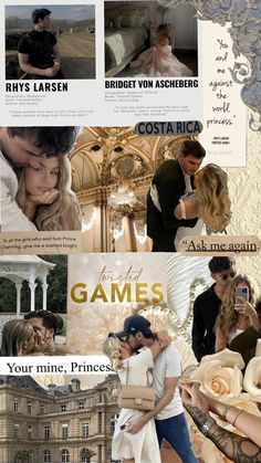 a collage of photos with the words games on them