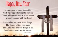 an image of a cross with the words happy new year