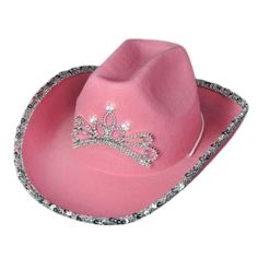 Children's Blinking Tiara Cowboy Hat by Rhode Island Novelty HA-CHITI A great addition to a little girl's dress-up collection. A sparkly hat with a cool tiara design. Girls Cowboy Hats, Kids Cowboy Hats, Boys Cowboy Boots, Pink Cowboy Hat, Pink Cowboy, Girl Cowboy Boots, Cowboy Costume, Twisted X Boots, Cowgirl Costume