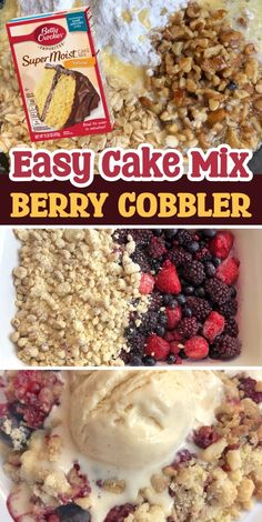 easy cake mix recipe with berries and ice cream