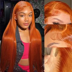 PRICES MAY VARY. ⛄️13x4 HD Ginger Straight Lace Front Wigs Human Hair Quality: AWESOME! Ginger Colored Wigs Human Hair, 100% Human Hair, Healthy Based Dyes To Dye The Hair, The Color Is Vibrant And Pretty, Minimal Shedding And Tangle-Free. True To Length, Super Easy Install. 🎄Orange Lace Front Wig Human Hair Material: EXCELLENT! :13x4 Hd Transparent Swiss Lace, With Natural Baby Hair Line. Can Make Middle Part, Side Part Freely, Make High Ponytail And Buns. 🧑‍🎄Ginger Orange Human Hair Wig Cap Size: FANTASTIC! It’s Elastic And Breathable, Easy To Fit And Install. Medium Size 22-22.5 Inch, Elastic Hair Cap With Adjustable StrapsAnd 3 Combs Inside. ❄️Burnt Orange Colored Straight Wigs Suitable For Occaisions：EVERWHERE!Colored Wig And Soft Hair Fit For Most Skin, Thickness Of The Hair And T Ginger Bob, Orange Bob, Burnt Orange Hair, Color Bob, Hair Ginger, Straight Bob Wig, Black Wigs, Stylish Short Hair, Ginger Women