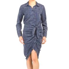 Young Fabulous & Broke Delana Acid Wash Shirt Dress. Size S. Acid Wash Blue. New With Tags. Indigo Long Sleeve Dress For Work, Acid Wash Shirt, Acid Wash, Color Blue, Shirt Dress, Womens Dresses, Tags, Women Shopping, Dresses