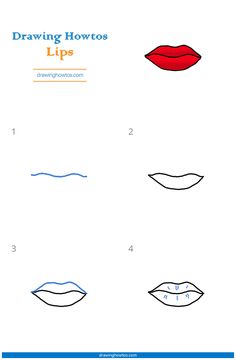 drawing how to draw lips step by step instructions for kids and beginners with pictures