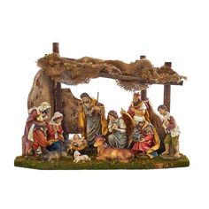 a nativity scene with the birth of jesus