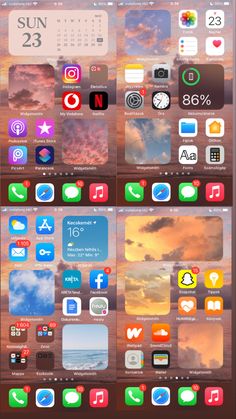 an iphone screen with different icons on it