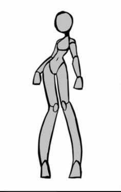 a drawing of a person with an arm extended and legs spread out to the side