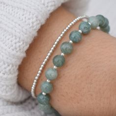 Natural Jade Bracelet Healing Gemstones Harmony, Prosperity, Good Luck Dainty Beaded Bracelet Elegant Crystal Jewelry for Women - Etsy Beaded Jewelry Elegant, Handmade Elegant Aventurine Bracelets, Simple Bracelets Diy Beads, Minimalist Gemstone Beaded Bracelets For Healing, Elegant Aventurine Beaded Bracelets For Healing, Silver Aventurine Bracelet Jewelry, Everyday Sterling Silver Beaded Bracelet With Natural Stones, Spiritual Jade Beaded Bracelets For Everyday, Spiritual Jade Bracelets For Everyday