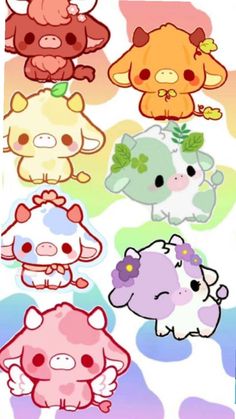 an image of cute animal stickers on a cell phone