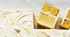 slices of cake sitting on top of a white plate