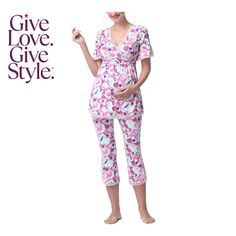 in stock Pink Feminine Sleepwear Sets, Pink Feminine Sleep Sets, Feminine Pink Sets For Sleepovers, Nursing Pajama Set, Nursing Pajamas, Koi, Pajama Set, Nursing, Pajamas